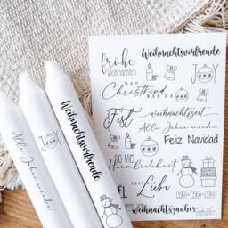 Candle Tattoos With Various Motifs - Water Slide Film Decorating Candles Christmas Advent Candle Tattoo - thumbnail 3