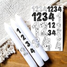 Candle Tattoos With Various Motifs - Water Slide Film Decorating Candles Christmas Advent Candle Tattoo - thumbnail 1