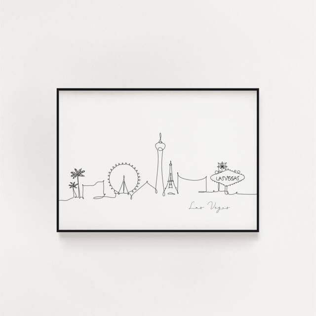 Las Vegas Skyline Print, Line Art, Poster, Minimalist Wall City Fine Art Nordic Home Decor, Landmark - image 1