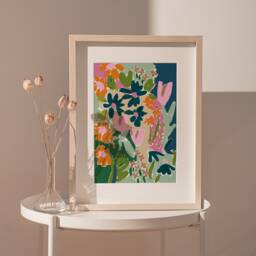 A3-A4-A5 -Floral Abstract Art Print -Colourful Nature - Floral Illustration -Bedroom Wall Unframed -Abstract Botanical - thumbnail 2