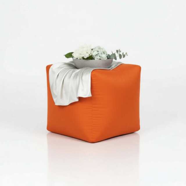 Pouffe Footstools Orange Bean Bag Ottoman Style Outdoor Water Resistant Polyester Foot Rest - image 1