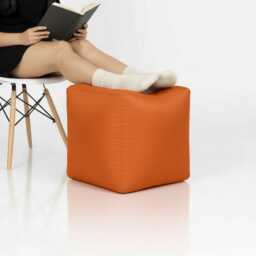 Pouffe Footstools Orange Bean Bag Ottoman Style Outdoor Water Resistant Polyester Foot Rest - thumbnail 2