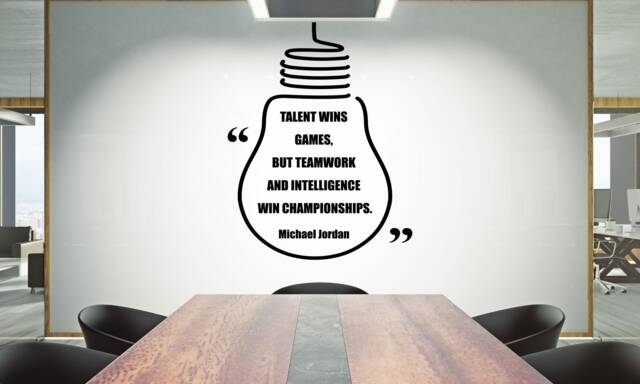 Teamwork Quote Vinyl Wall Decal Office Decor, Motivational Art 2398Re - image 1