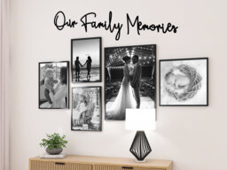 Rtp Family Memories Wooden Wall Art, Script Word Decor - thumbnail 1