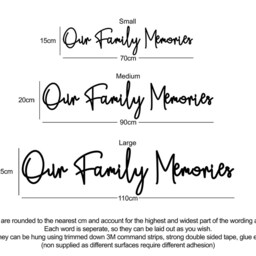 Rtp Family Memories Wooden Wall Art, Script Word Decor - thumbnail 3
