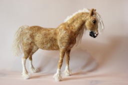 Horse Sculpture Needle Felted Animals Art Original - thumbnail 1