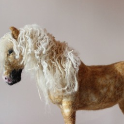 Horse Sculpture Needle Felted Animals Art Original - thumbnail 2