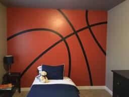 Basketball Stripes Vinyl Wall Decal Sports Decor Im023
