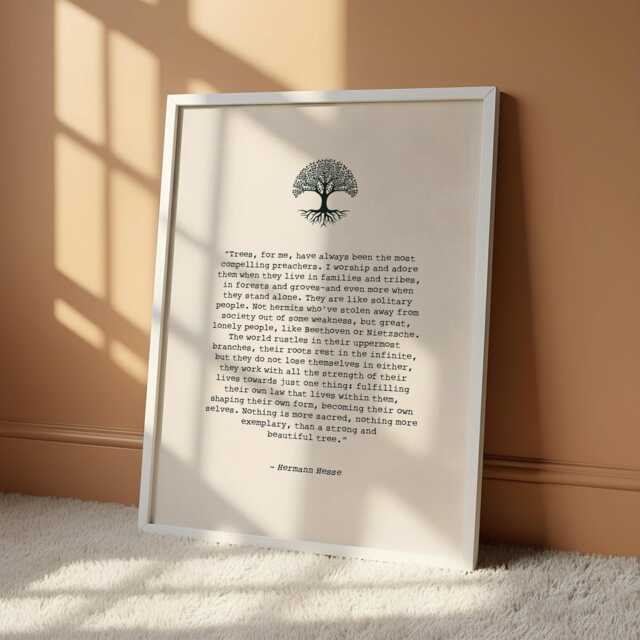 Hermann Hesse Trees Quote Print - Nature Wall Art Literary Fine Typography Mindfulness Gift - image 1