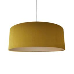 Extra Large Mustard Velvet Lampshade With Champagne Lining - thumbnail 1