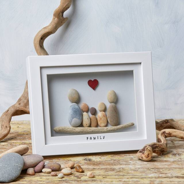 Family Of Five Pebble Art - Family 5 - image 1