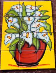 12 Pieces Mexican Tile Wall Mural