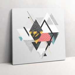 Geometric Pattern Canvas, Wall Art Picture, Beige Decoration, Abstraction Canvas - thumbnail 2