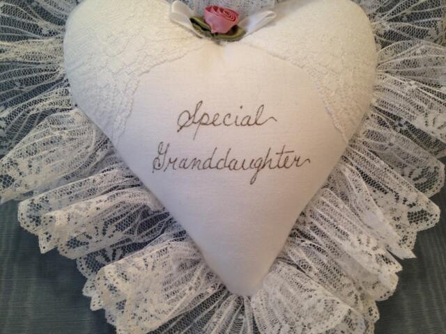 Sale White Granddaughter Pillow, Personalized Handwriting Pillow Memory Pillow Baby Gift Name Custom Girl Bedroom - image 1