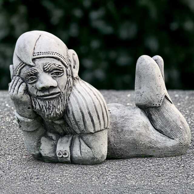 Stone Laying Gnome Statue Relaxing Sculpture Cement Troll Figurine Outdoor Pixie Ornament Gnome Lover Gift Handmade Yard Art - image 1