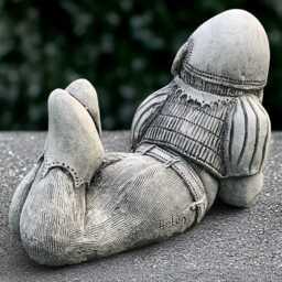 Stone Laying Gnome Statue Relaxing Sculpture Cement Troll Figurine Outdoor Pixie Ornament Gnome Lover Gift Handmade Yard Art - thumbnail 4