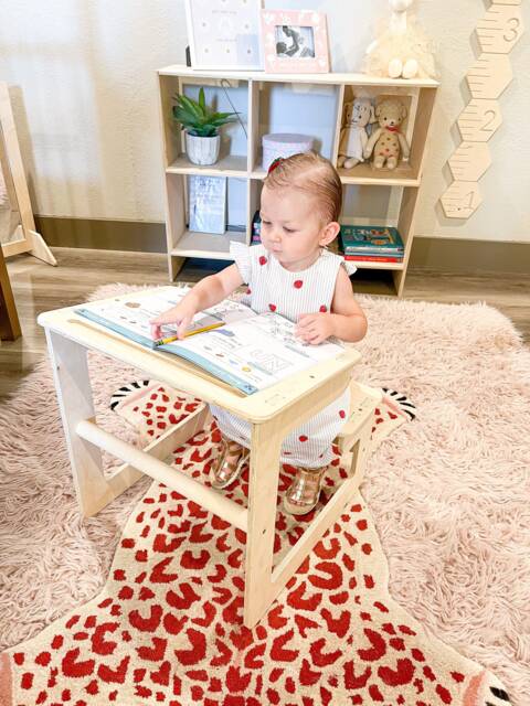 Montessori Toddler Desk - Solid Baltic Birch Kids Furniture Usa - image 1