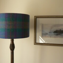 Handmade Harris Tweed Lampshade - Purple & Green Tartan - thumbnail 3