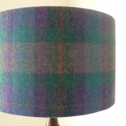 Handmade Harris Tweed Lampshade - Purple & Green Tartan - thumbnail 2