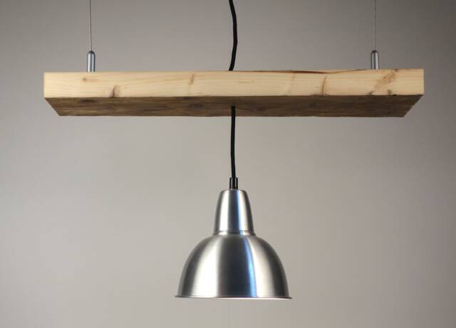 Hanging Lamp Made Of Recycled Wooden Plank, Driftwood, Driftwood - image 1