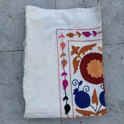 Cotton Suzani Throw Quilt - Handmade Embroidery, Boho-Chic Home Accent, Vibrant Ethnic Bedding - thumbnail 4