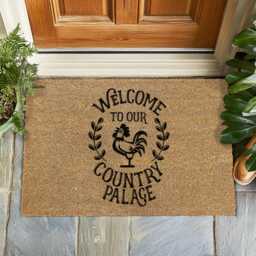 Welcome To Our Country Palace Doormat - Funny Farmhouse Mat, Rustic Chic Entry Rug, Whimsical Gift, Royal Home Decor - thumbnail 1