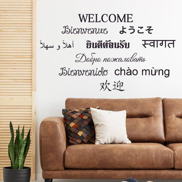 Welcome Vinyl Wall Stickers - Front Door Sign Sticker Decal Hello Home Label To Our Large Labels Hotel Gift For Decor Vertical Decals - image 1