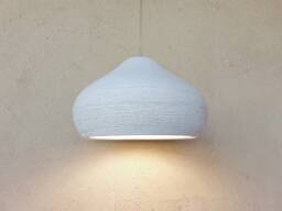 Handmade Ceramic Pendant Light Off White Carved Texture - thumbnail 2