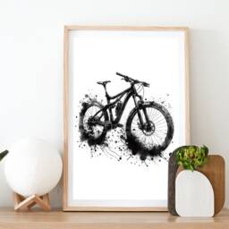 Mountain Biking Art Print - Set Of 3 Prints - Watercolor Painting Watercolour Picture Biker Poster Wall Gifts For Cyclist - thumbnail 2