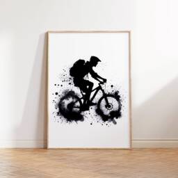 Mountain Biking Art Print - Set Of 3 Prints - Watercolor Painting Watercolour Picture Biker Poster Wall Gifts For Cyclist - thumbnail 3
