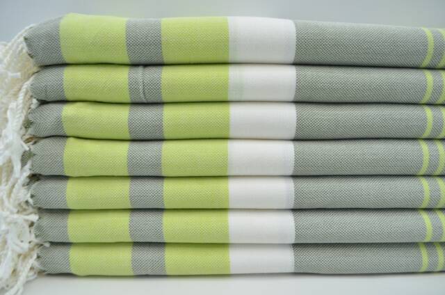 "Green Towel, Peshtemal Towel, Bath Towel, Turkish Towel, 40""x67" - image 1