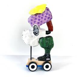 Abstract Car Sculpture Handmade Paper Clay Art Object - thumbnail 2