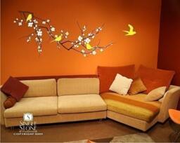 Tree Wall Decal Cherry Blossom Branch - 3 Colors Sticker Art Custom Home Decor - thumbnail 2