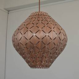 Lighting-Galaxy Onion Pendant Light-Walnut Veneer-Chandelier-Wood Light-Ceiling Light - thumbnail 2