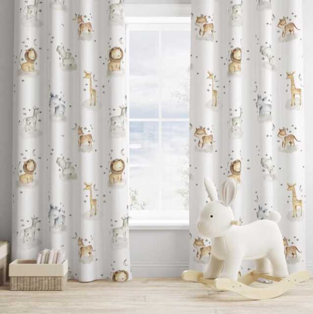 Cute Safari Animal Curtains, Blackout Or Non Blackout, Curtains With Eyelets, Pencil Pleat Rod Pocket, Home Decor - image 1