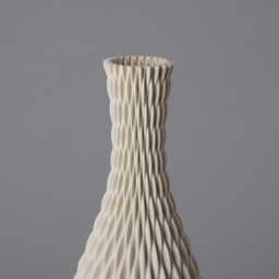 Floor Vase Aqua - Cream White Modern Design With Wavy Surface Lightweight 3D Printed From Recycled Bioplastic 50/60 cm Tall - thumbnail 3