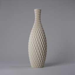 Floor Vase Aqua - Cream White Modern Design With Wavy Surface Lightweight 3D Printed From Recycled Bioplastic 50/60 cm Tall - thumbnail 1
