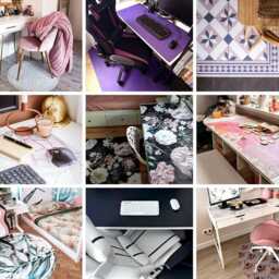 Marble Sis-Flores Computer Chair Mat, Turquoise Office Abstraction Vinyl Floor Protector, Protector - thumbnail 4