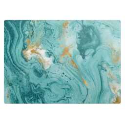 Marble Sis-Flores Computer Chair Mat, Turquoise Office Abstraction Vinyl Floor Protector, Protector - thumbnail 2