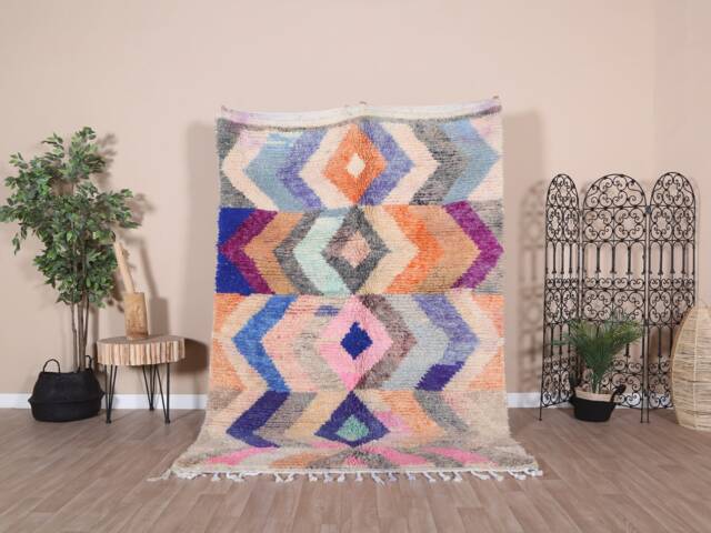 Soft Boujaad Rug, Pink Moroccan Rug 5x7 Ft - image 1