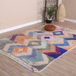 Soft Boujaad Rug, Pink Moroccan Rug 5x7 Ft - thumbnail 3