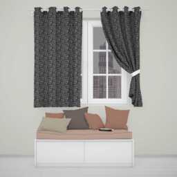 Grey Stone Pebble Rock Texture Seamless Pattern Readymade Eyelet Ring Top Thermal 100% Blackout Curtains