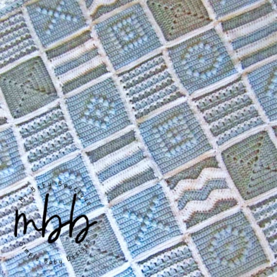 Patchwork Crochet Baby Blanket Pattern - - PDF Download - image 1