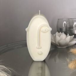 Abstract Face Candle - Soy Wax Beige Home Interior Accessories Homeware House Warming Gift - thumbnail 2