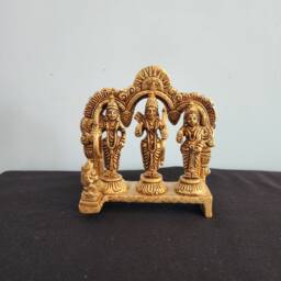 Brass Ram Darbar Idol Rama, Sita, Laxman, Hanuman Temple Decor - thumbnail 4