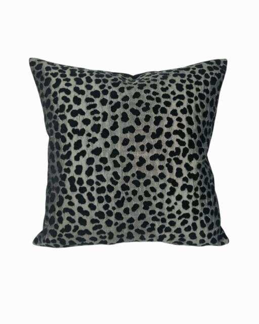 "Leopard Print Cushion Covers - Luxurious Animal Pewter Silver Chenille- 16"", 18"", 22"", 24"" & 18"" X 12"", 20"" 14" - image 1