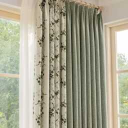 Minnie Linen Blend Curtain, Room Darkening Custom Thermal Green Curtain For Bedroom & Livingroom, 1Pc - thumbnail 2