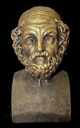 Greek Roman Bookends Of Homer Poet Statue Sculpture - thumbnail 2