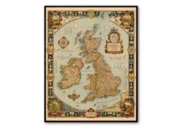 story Map Of United Kingdom Great Britain Vintage Map - Vintage Poster Wall Art Print -Antique Maps Ancient Maps - thumbnail 1