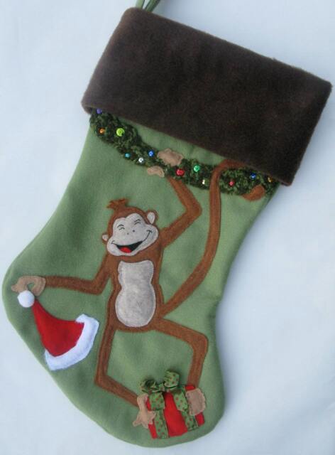 "Monkey Christmas Stocking""Cheeky Monkey" - image 1